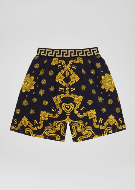 Versace Barocco Western Print Shorts Pojke - 682170CKJ